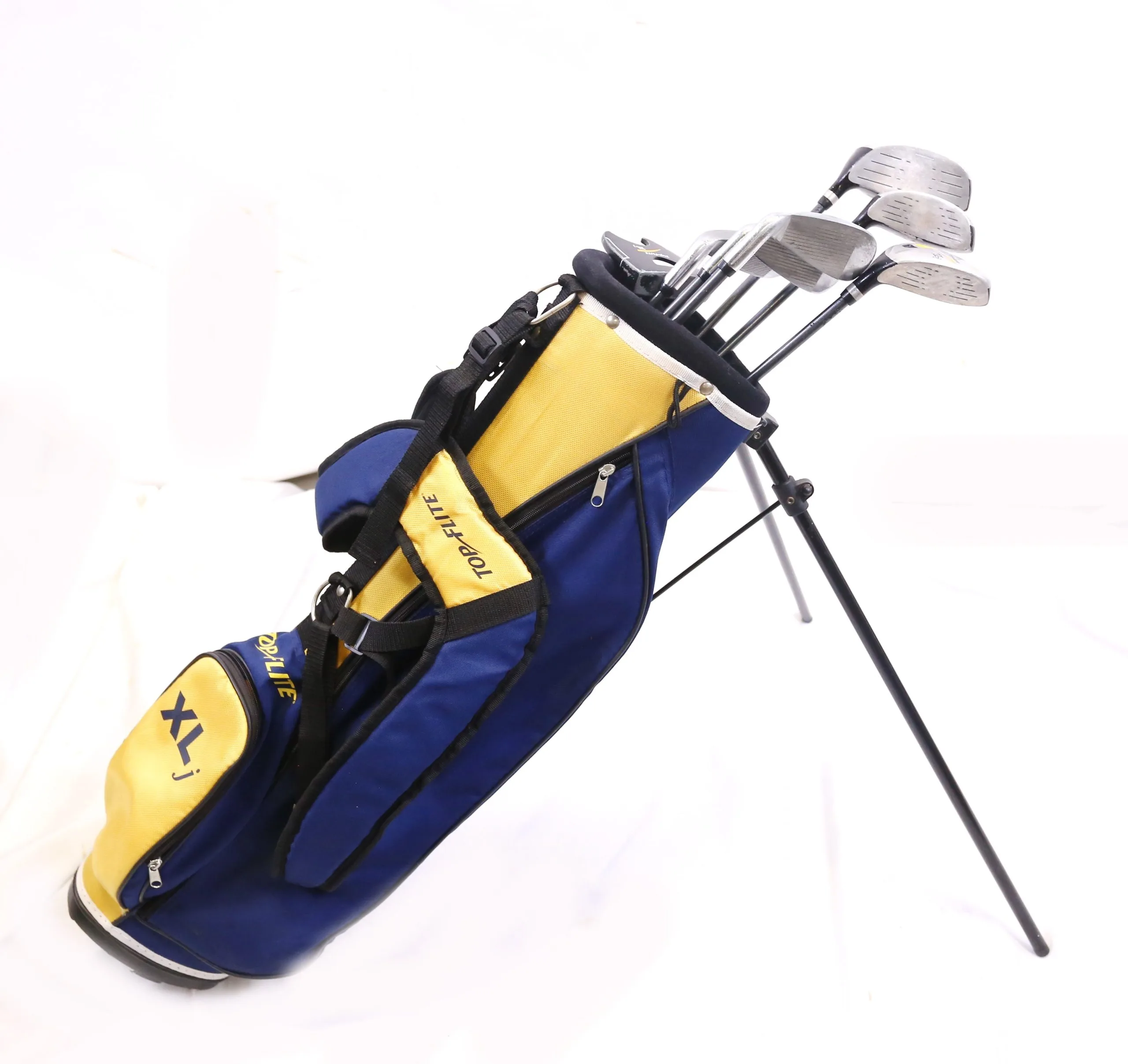 Top Flite XLj Driver, 5W, 5H, 7, 9, SW, Putter Kids Set RH Blue/Yellow Stand Bag 5 Top Flite XLj Driver, 5W, 5H, 7, 9, SW, Putter Kids Set RH Blue/Yellow Stand Bag - Image 3