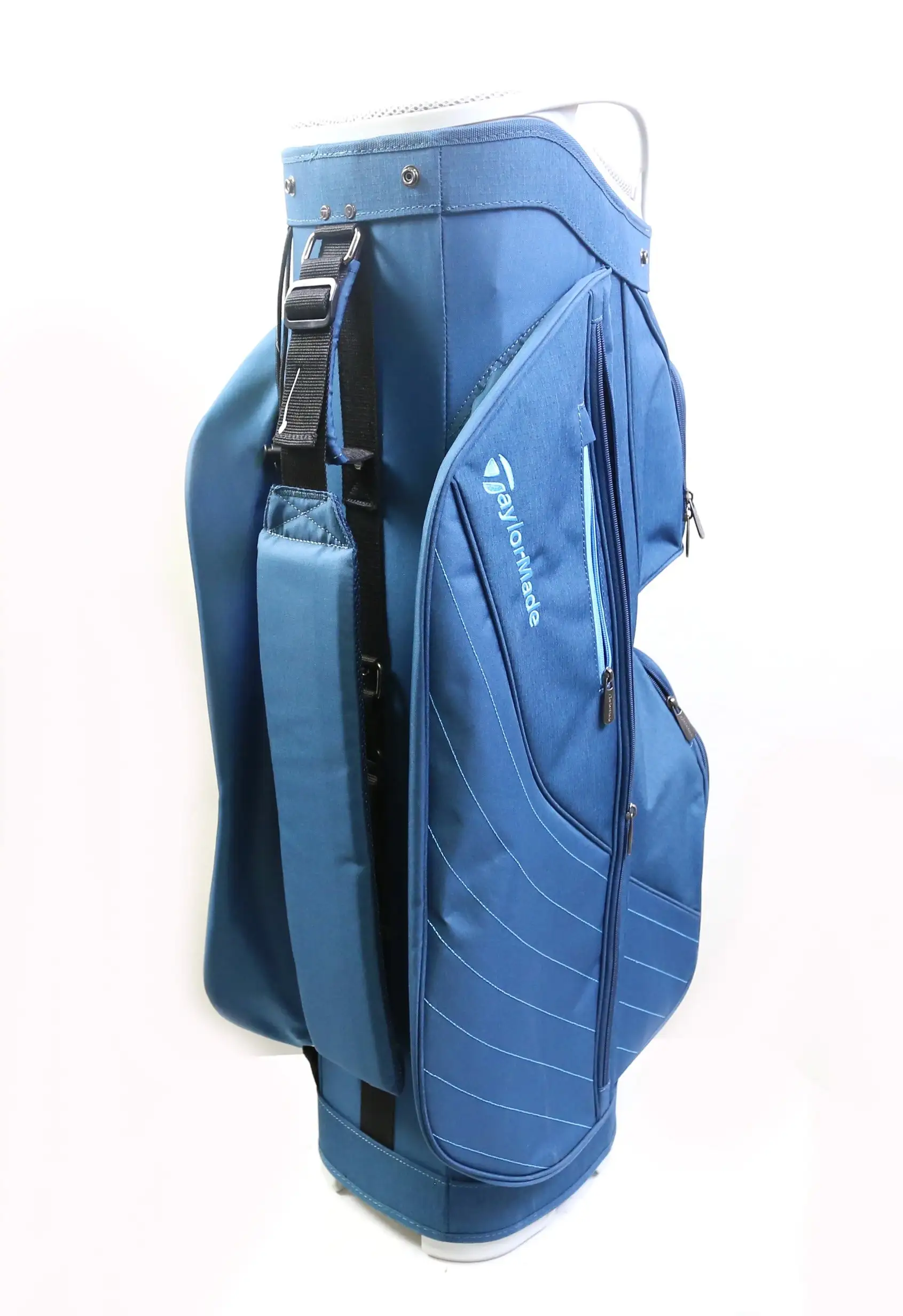 TaylorMade Blue/Gray Cart Bag 15 Dividers 7 Pockets Shoulder Strap Raincover 7 TaylorMade Blue/Gray Cart Bag 15 Dividers 7 Pockets Shoulder Strap Raincover - Image 5