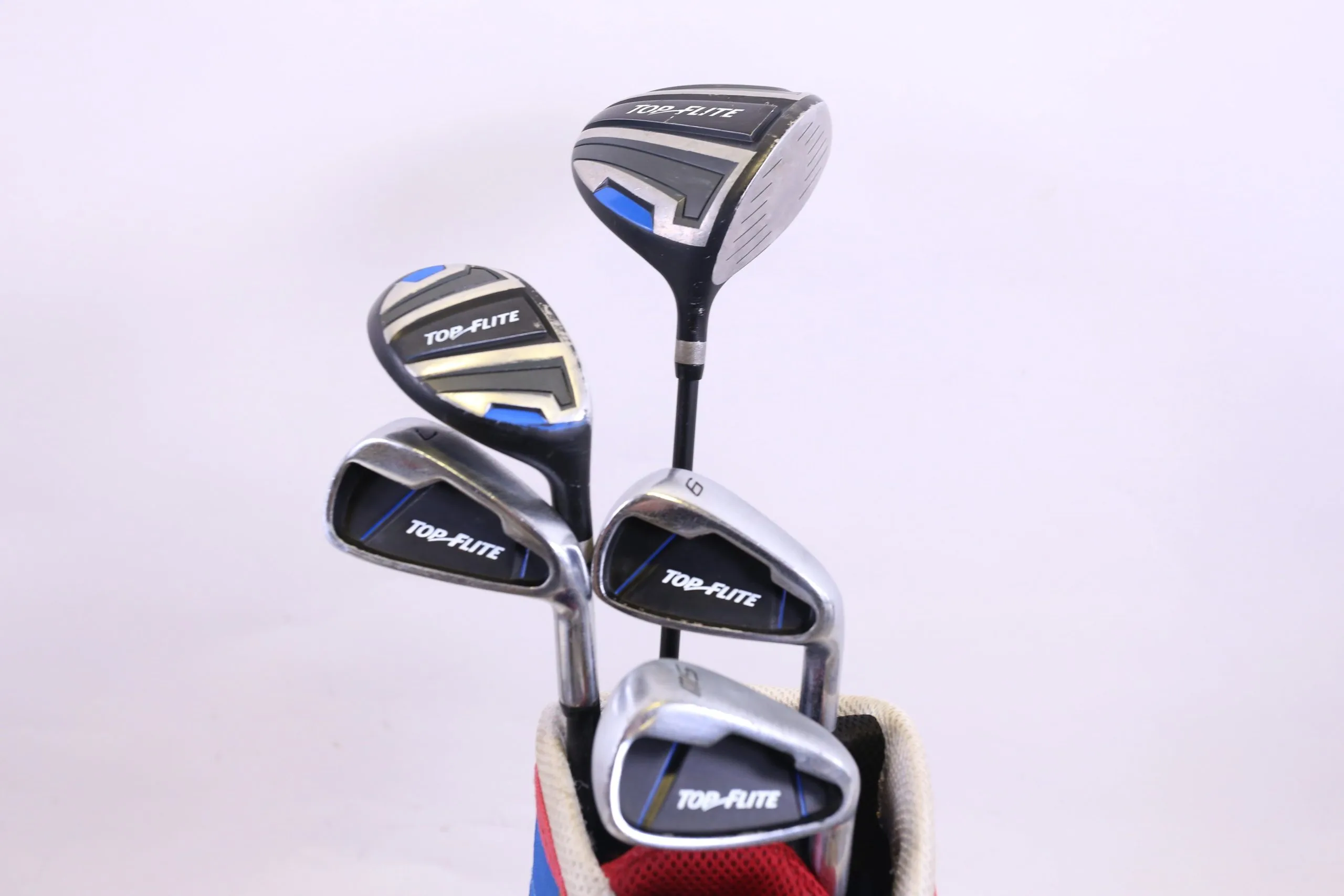 Top Flite 1W, 4W, 7, 8, SW, Putter Kids Golf Club Set Right Handed W/ Stand Bag 3 Top Flite 1W, 4W, 7, 8, SW, Putter Kids Golf Club Set Right Handed W/ Stand Bag