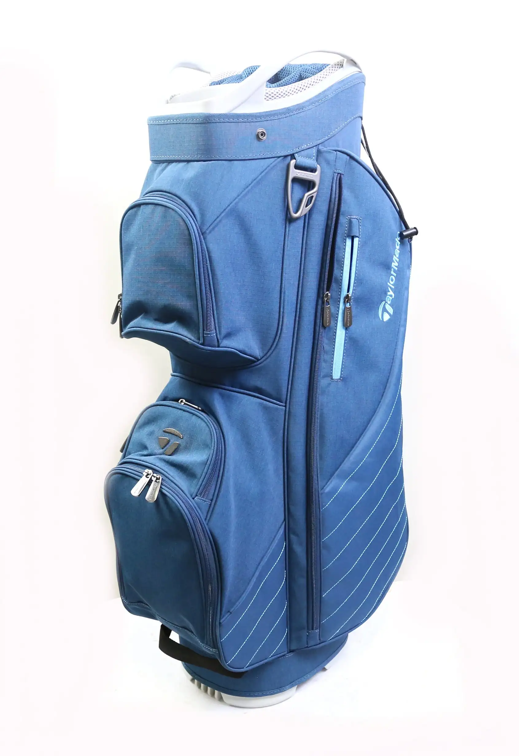 TaylorMade Blue/Gray Cart Bag 15 Dividers 7 Pockets Shoulder Strap Raincover 3 TaylorMade Blue/Gray Cart Bag 15 Dividers 7 Pockets Shoulder Strap Raincover