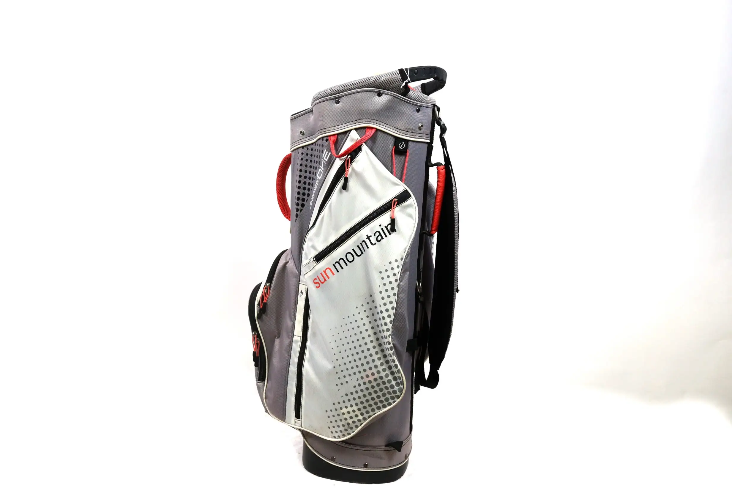 Sun Mountain White/Grey Cart Bag 14-Dividers 6-Pockets Shoulder Strap 6 Sun Mountain White/Grey Cart Bag 14-Dividers 6-Pockets Shoulder Strap - Image 4