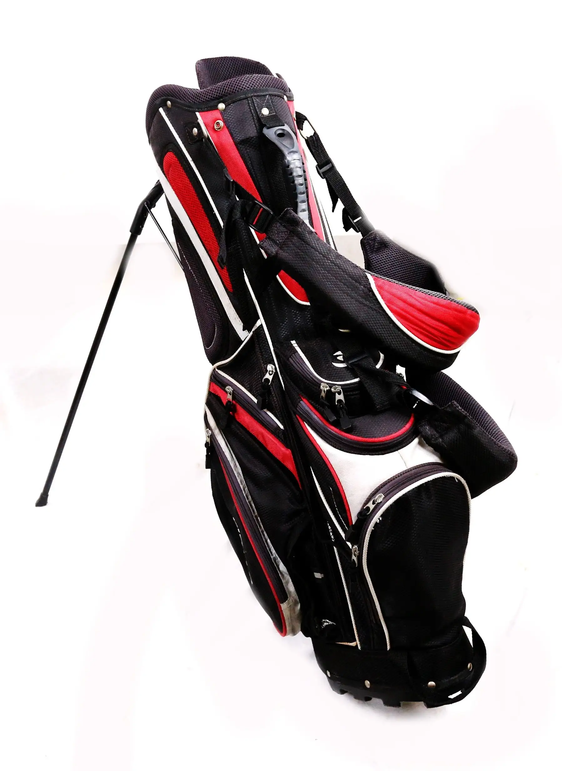 Orlimar Black/Red Stand Golf Bag 7 Dividers 9 Pockets Shoulder Strap 5 Orlimar Black/Red Stand Golf Bag 7 Dividers 9 Pockets Shoulder Strap - Image 3
