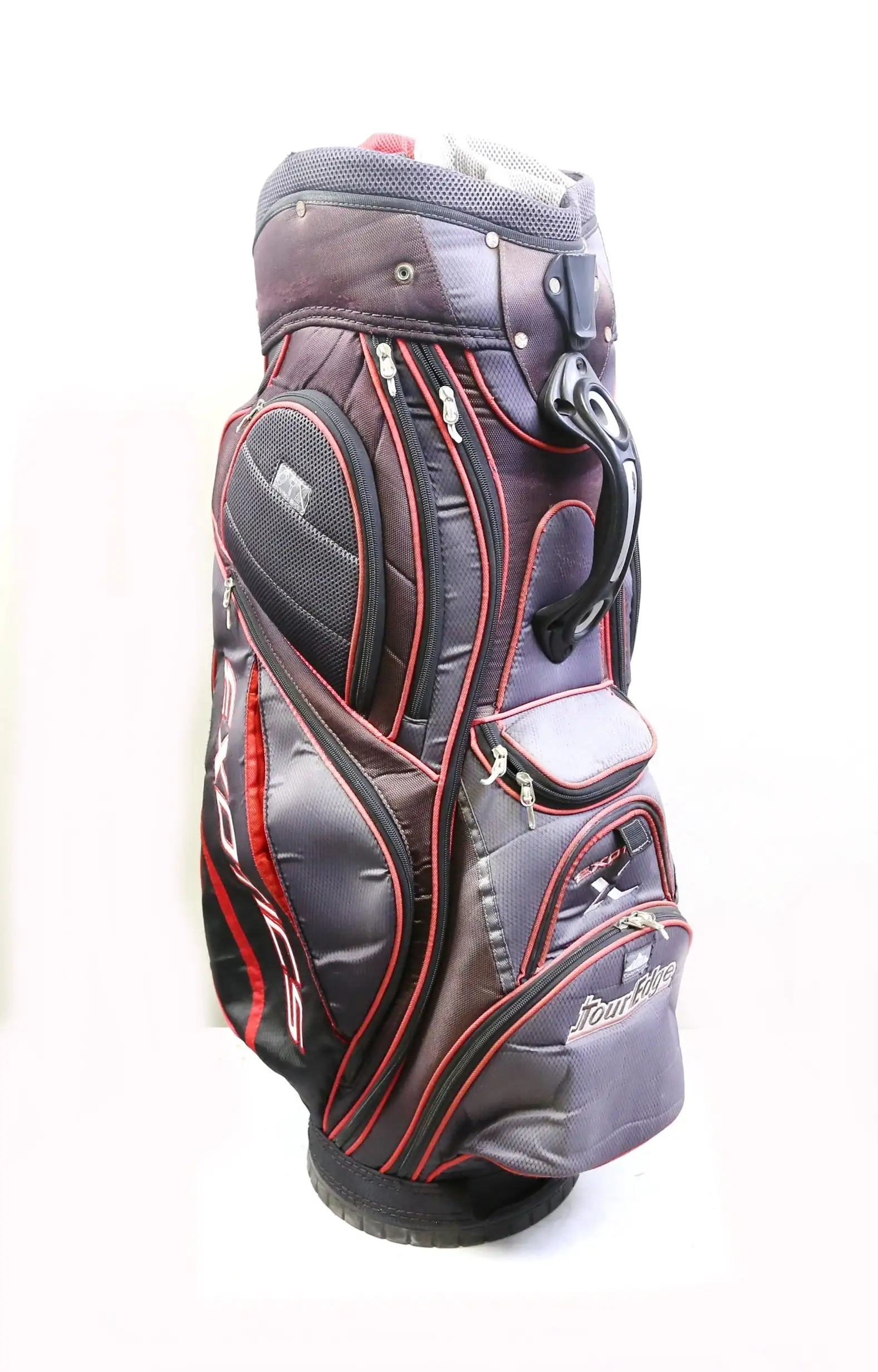 Tour Edge Exotics Black/Red Cart Golf Bag 14 Dividers 11 Pockets Shoulder Strap 5 Tour Edge Exotics Black/Red Cart Golf Bag 14 Dividers 11 Pockets Shoulder Strap - Image 3