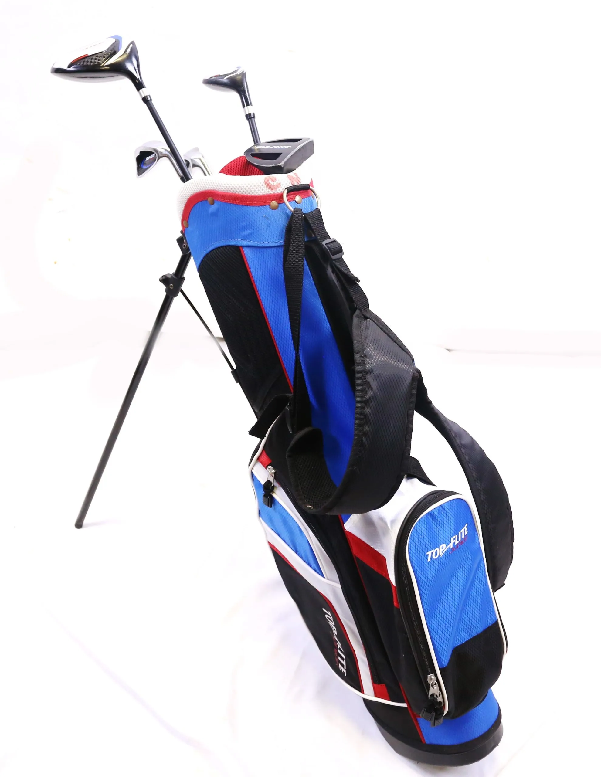 Top Flite Junior Driver, Hybrid, 7, 9, Putter Kids Set RH Youth Flex Stand Bag 3 Top Flite Junior Driver, Hybrid, 7, 9, Putter Kids Set RH Youth Flex Stand Bag