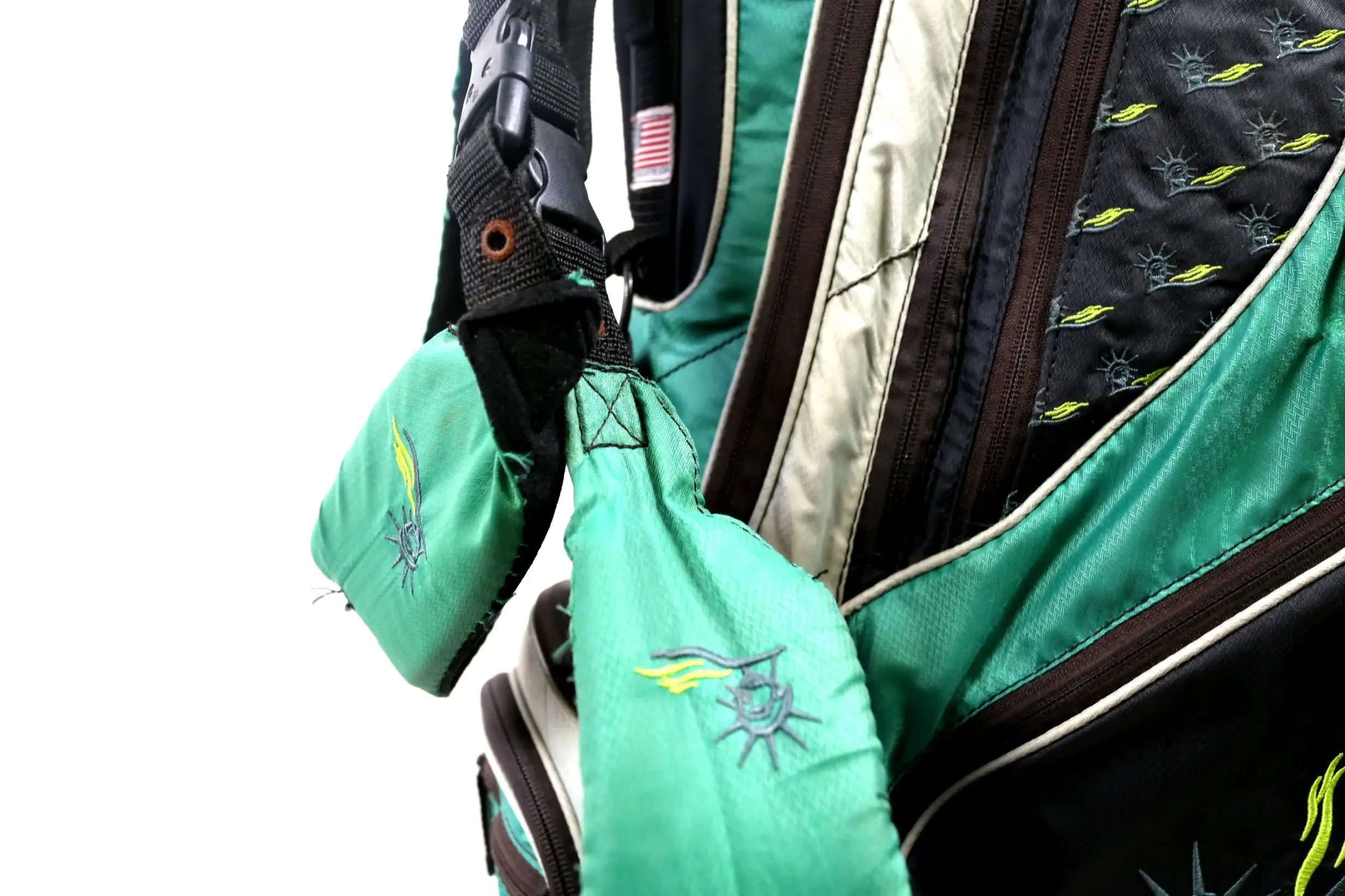 Club Glove Stand Golf Bag 7 Dividers 8 Pockets Shoulder Strap Green/Black 11 Club Glove Stand Golf Bag 7 Dividers 8 Pockets Shoulder Strap Green/Black - Image 9
