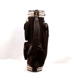 Keri Golf Brown/White Cart Bag 6-Dividers 5-Pockets Shoulder Strap