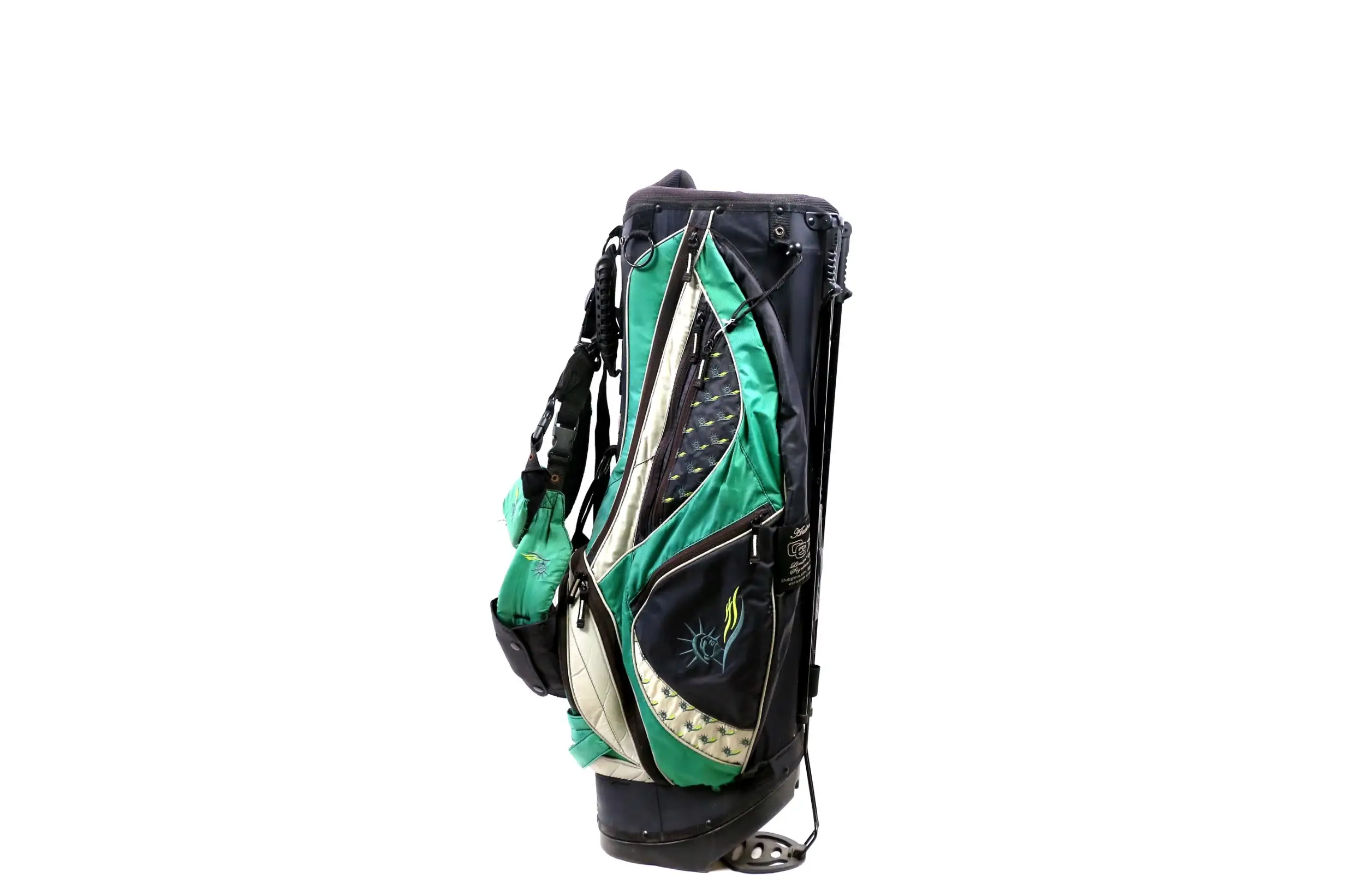 Club Glove Stand Golf Bag 7 Dividers 8 Pockets Shoulder Strap Green/Black 4 Club Glove Stand Golf Bag 7 Dividers 8 Pockets Shoulder Strap Green/Black - Image 2