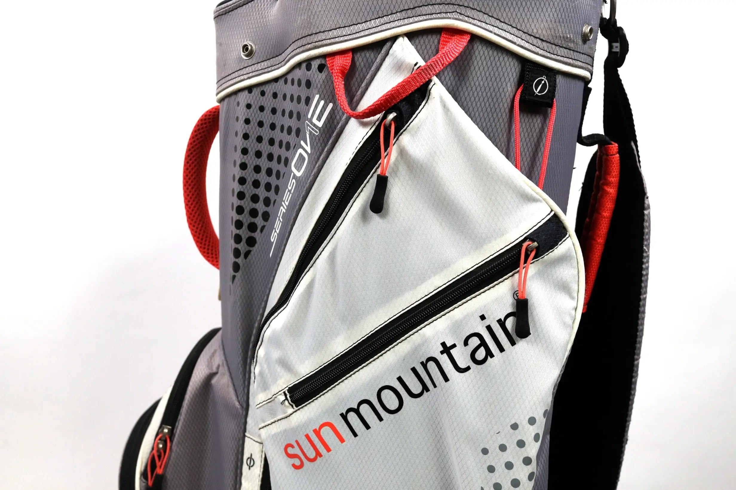 Sun Mountain White/Grey Cart Bag 14-Dividers 6-Pockets Shoulder Strap 7 Sun Mountain White/Grey Cart Bag 14-Dividers 6-Pockets Shoulder Strap - Image 5