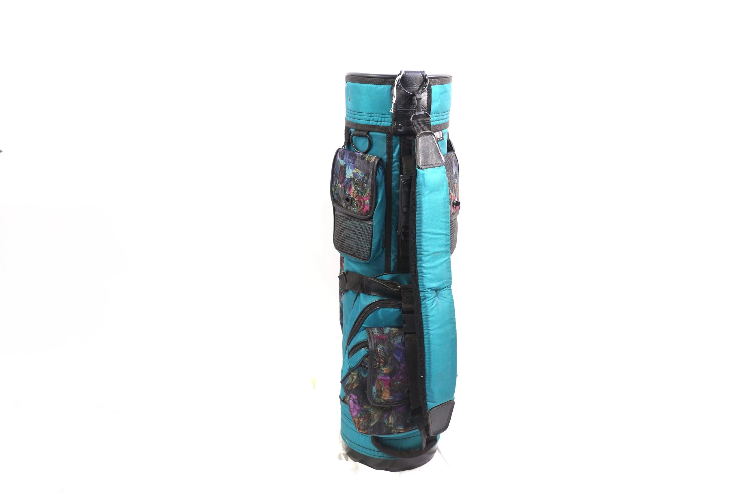 Datrek Green/Floral Print Cart Bag 6-Dividers 9-Pockets Shoulder Strap 5 Datrek Green/Floral Print Cart Bag 6-Dividers 9-Pockets Shoulder Strap - Image 3
