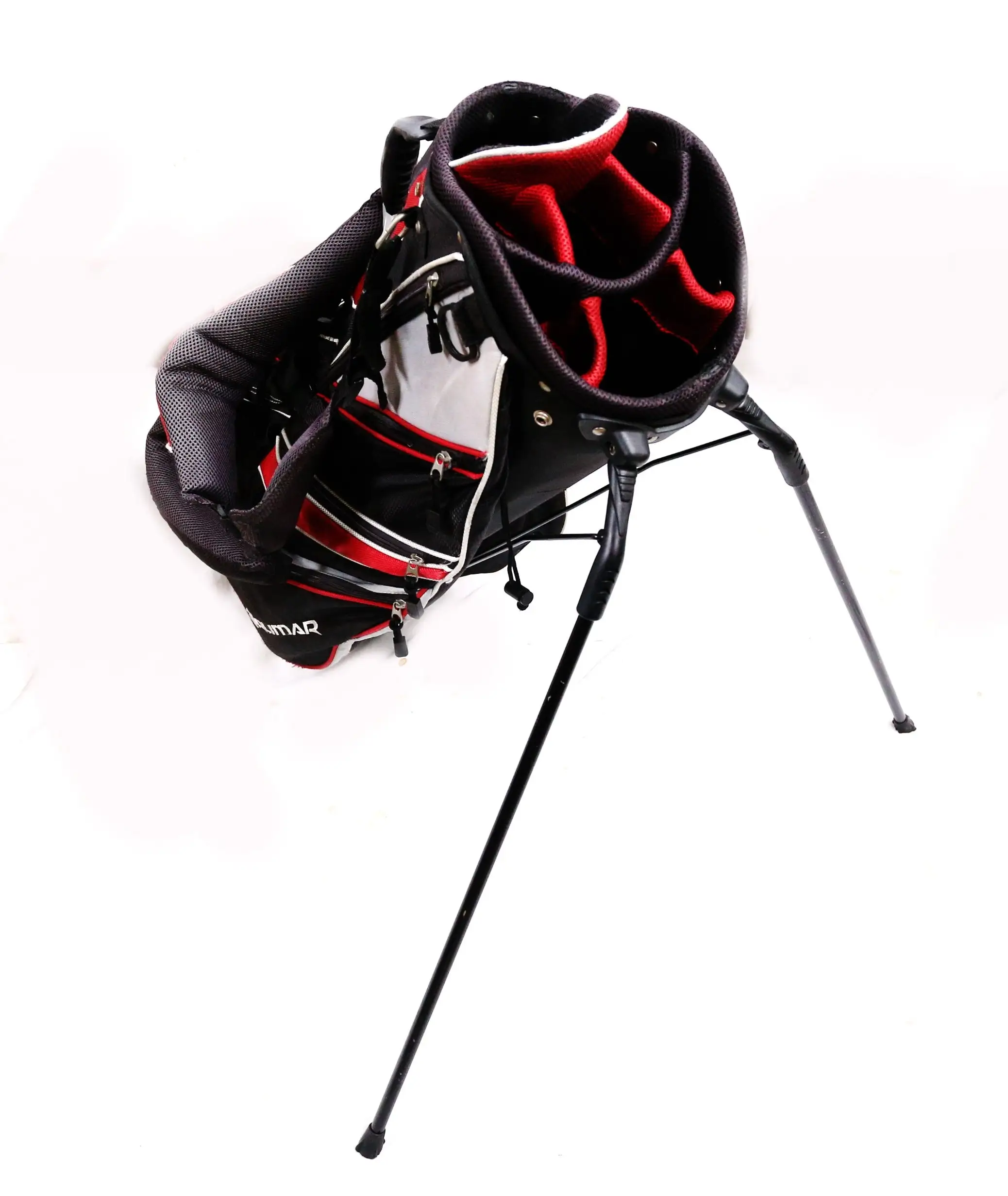 Orlimar Black/Red Stand Golf Bag 7 Dividers 9 Pockets Shoulder Strap 6 Orlimar Black/Red Stand Golf Bag 7 Dividers 9 Pockets Shoulder Strap - Image 4