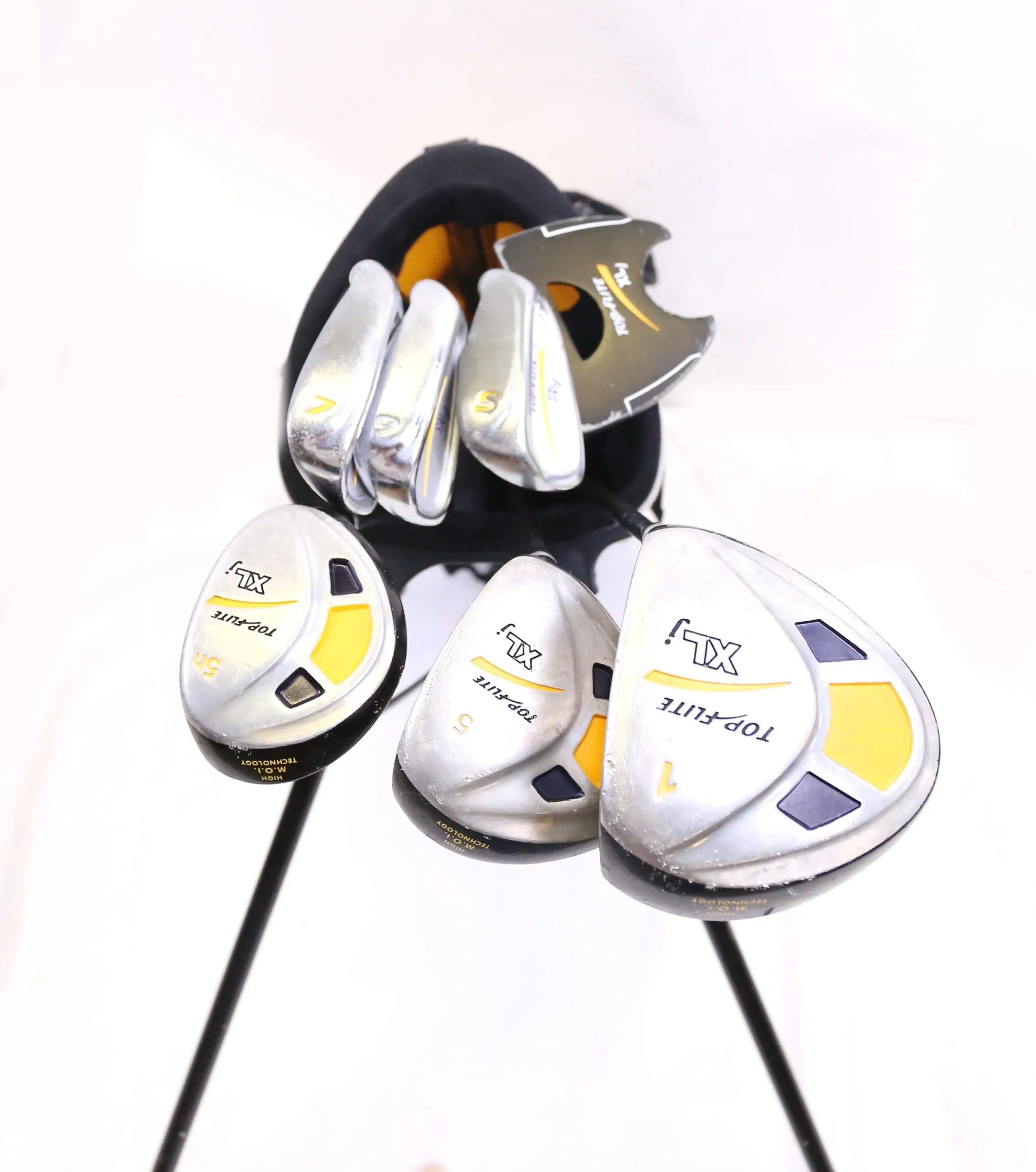 Top Flite XLj Driver, 5W, 5H, 7, 9, SW, Putter Kids Set RH Blue/Yellow Stand Bag 7 Top Flite XLj Driver, 5W, 5H, 7, 9, SW, Putter Kids Set RH Blue/Yellow Stand Bag - Image 5