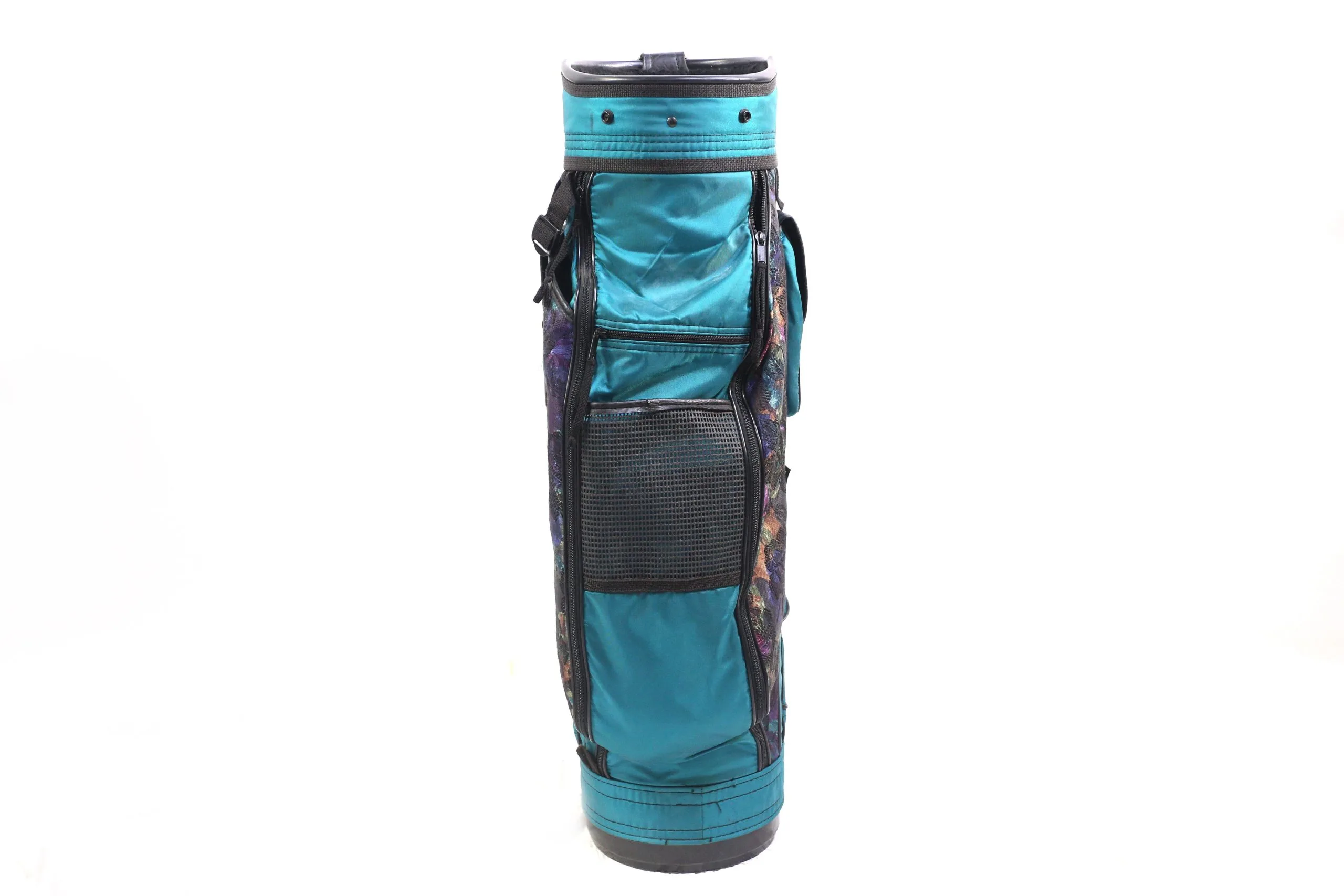Datrek Green/Floral Print Cart Bag 6-Dividers 9-Pockets Shoulder Strap 3 Datrek Green/Floral Print Cart Bag 6-Dividers 9-Pockets Shoulder Strap