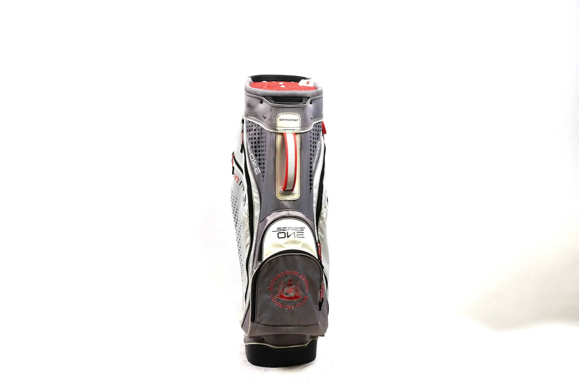 Sun Mountain White/Grey Cart Bag 14-Dividers 6-Pockets Shoulder Strap 3 Sun Mountain White/Grey Cart Bag 14-Dividers 6-Pockets Shoulder Strap