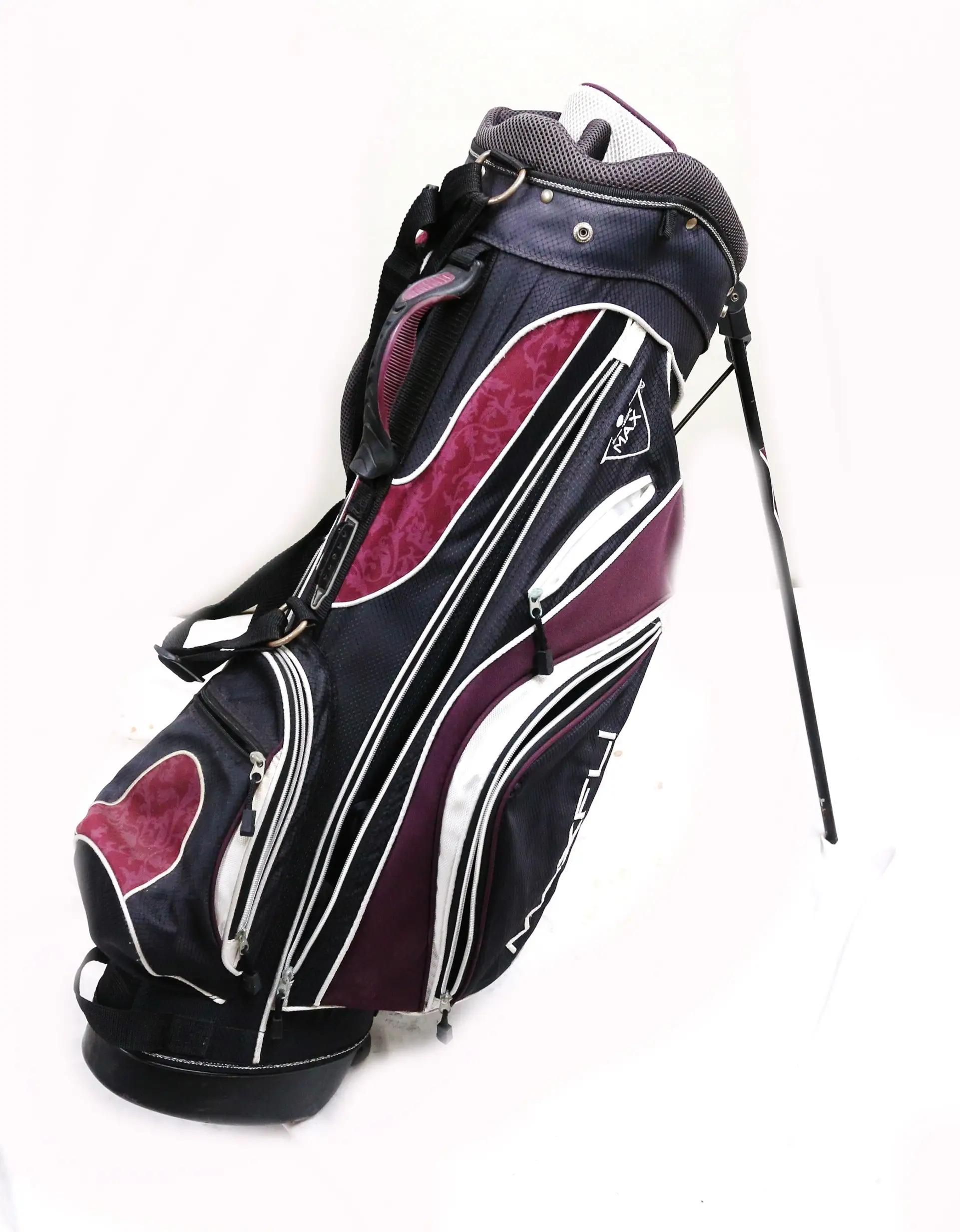 MaxFli Black Max Stand Bag 7-Dividers 8-Pockets Shoulder Strap Rain Cover 4 MaxFli Black Max Stand Bag 7-Dividers 8-Pockets Shoulder Strap Rain Cover - Image 2