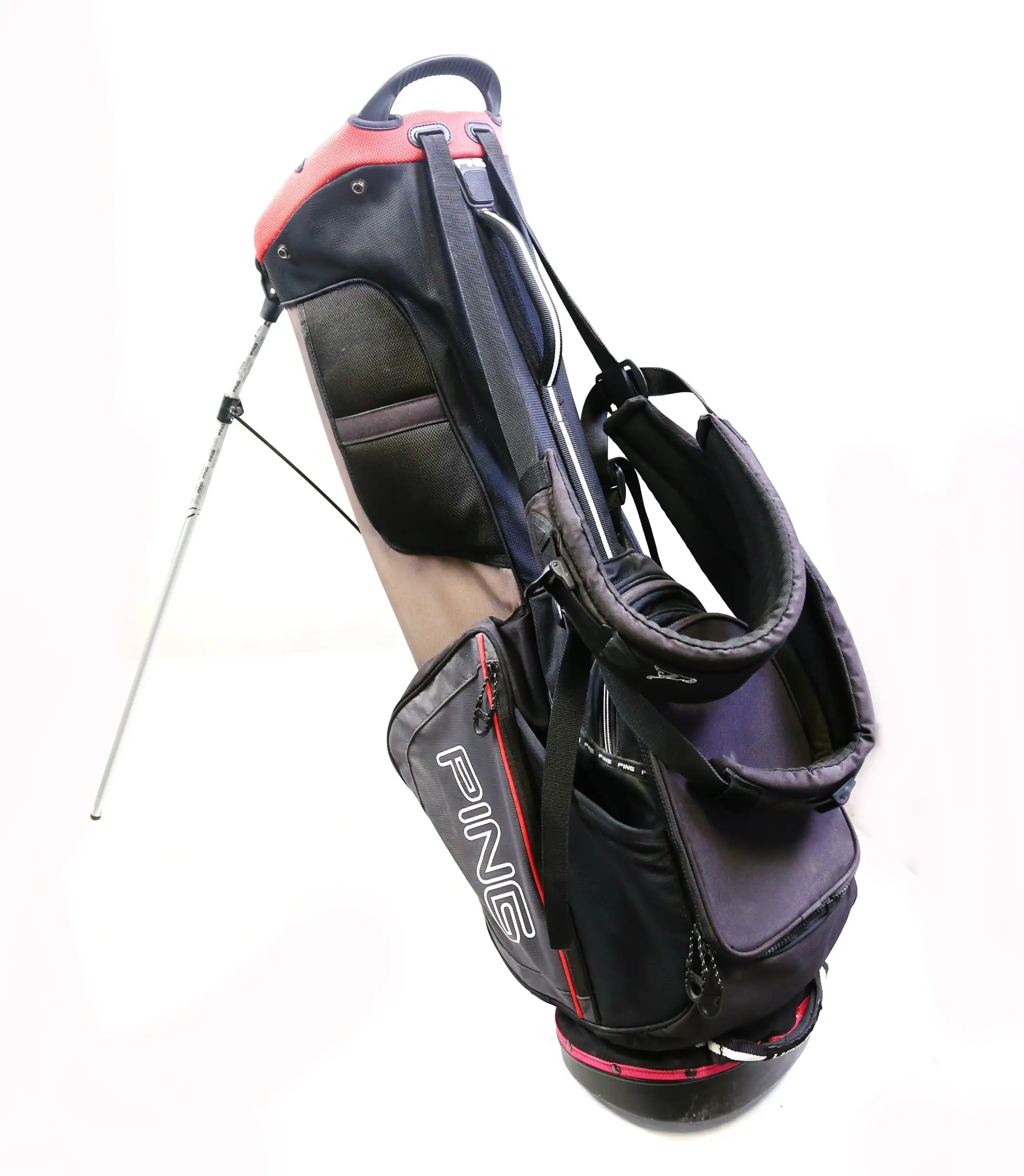 Ping E2 Black And Red Hoofer 5 Way 8 Pocket Stand Bag 3 Ping E2 Black And Red Hoofer 5 Way 8 Pocket Stand Bag