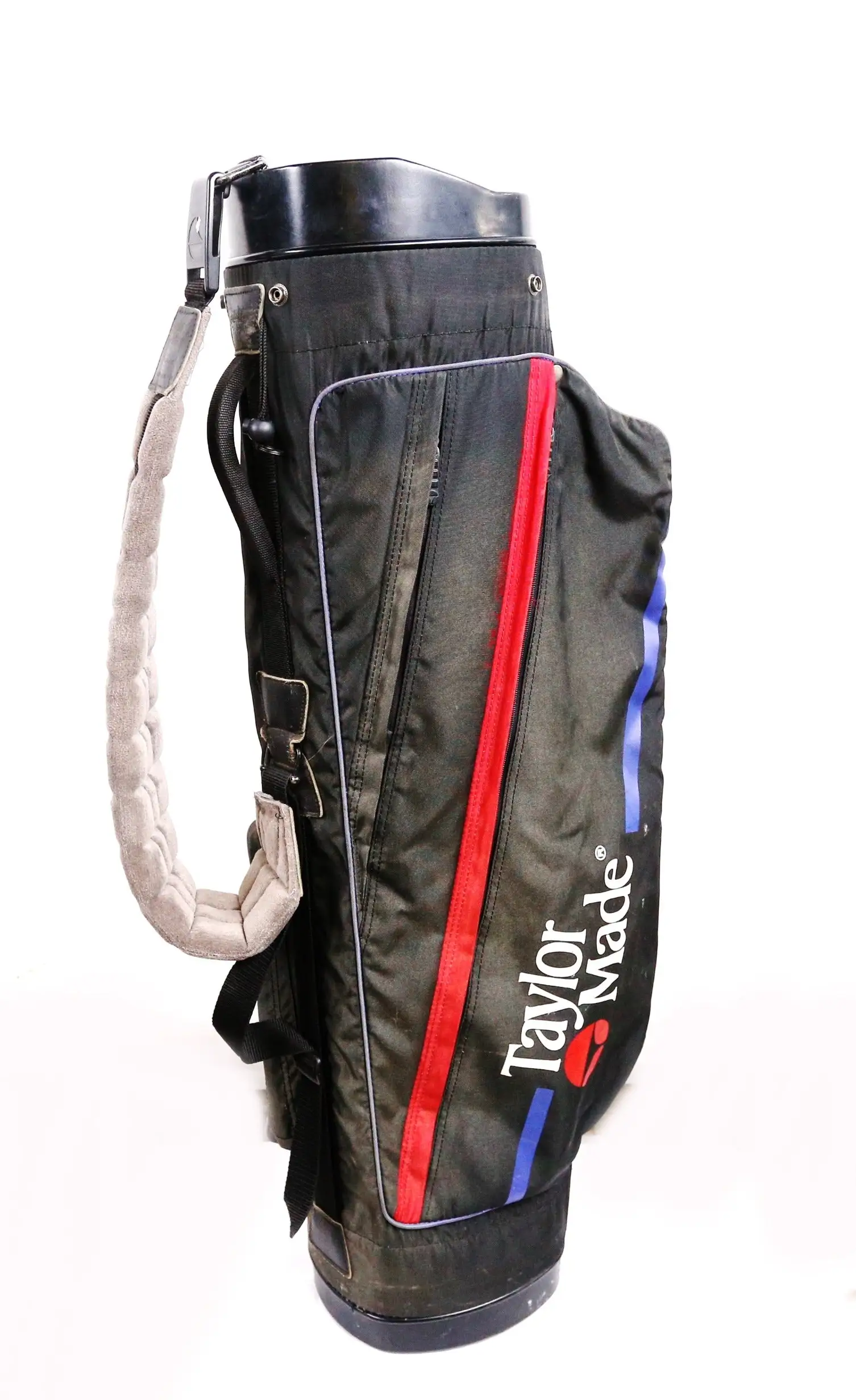 TaylorMade Carry Golf Bag 4 Dividers 4 Pockets Shoulder Strap Black/Red/Blue 3 TaylorMade Carry Golf Bag 4 Dividers 4 Pockets Shoulder Strap Black/Red/Blue