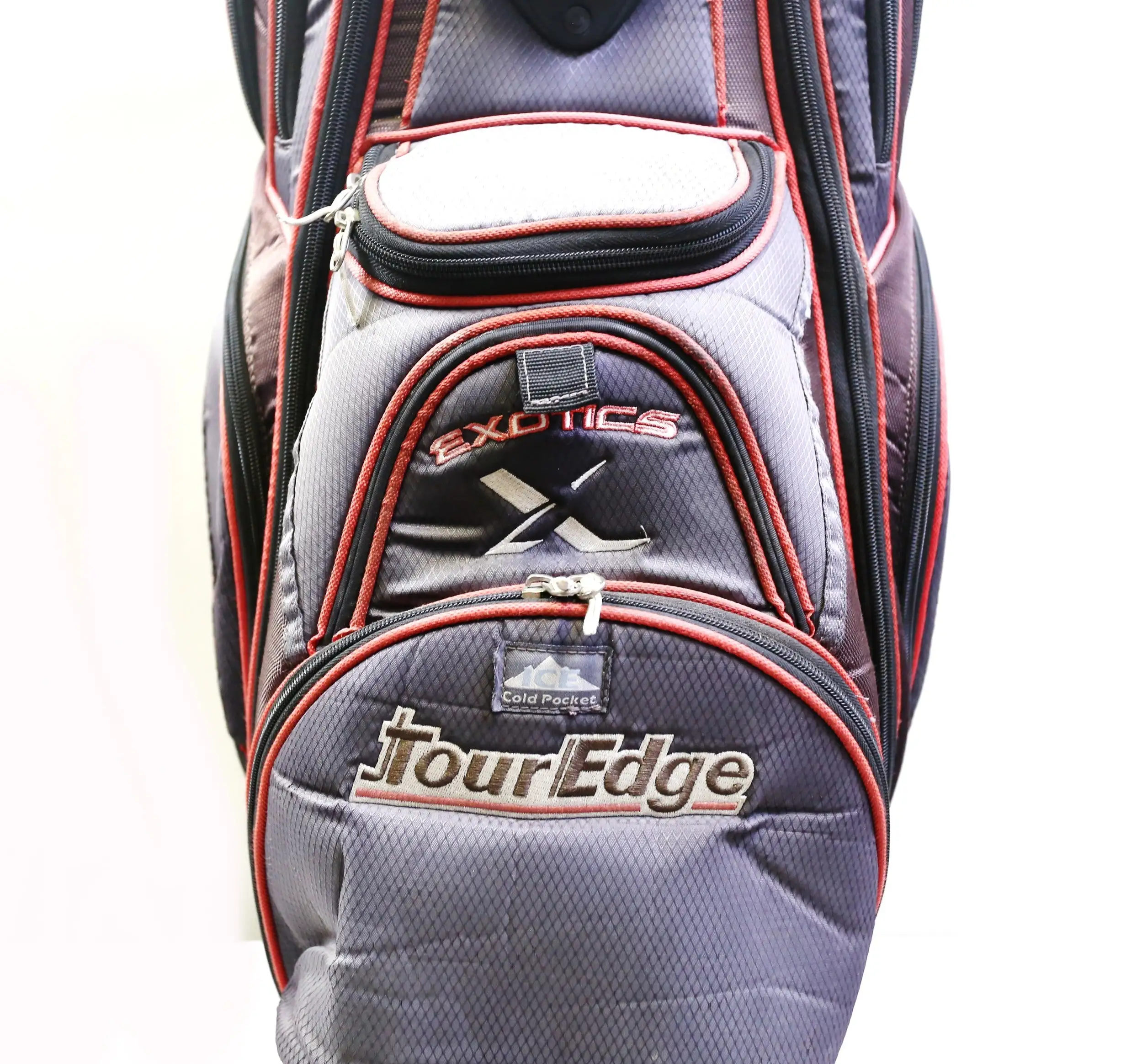 Tour Edge Exotics Black/Red Cart Golf Bag 14 Dividers 11 Pockets Shoulder Strap 11 Tour Edge Exotics Black/Red Cart Golf Bag 14 Dividers 11 Pockets Shoulder Strap - Image 9