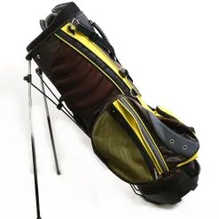 Hippo Black/Yellow Stand Golf Bag 8 Dividers 6 Pockets Shoulder Strap