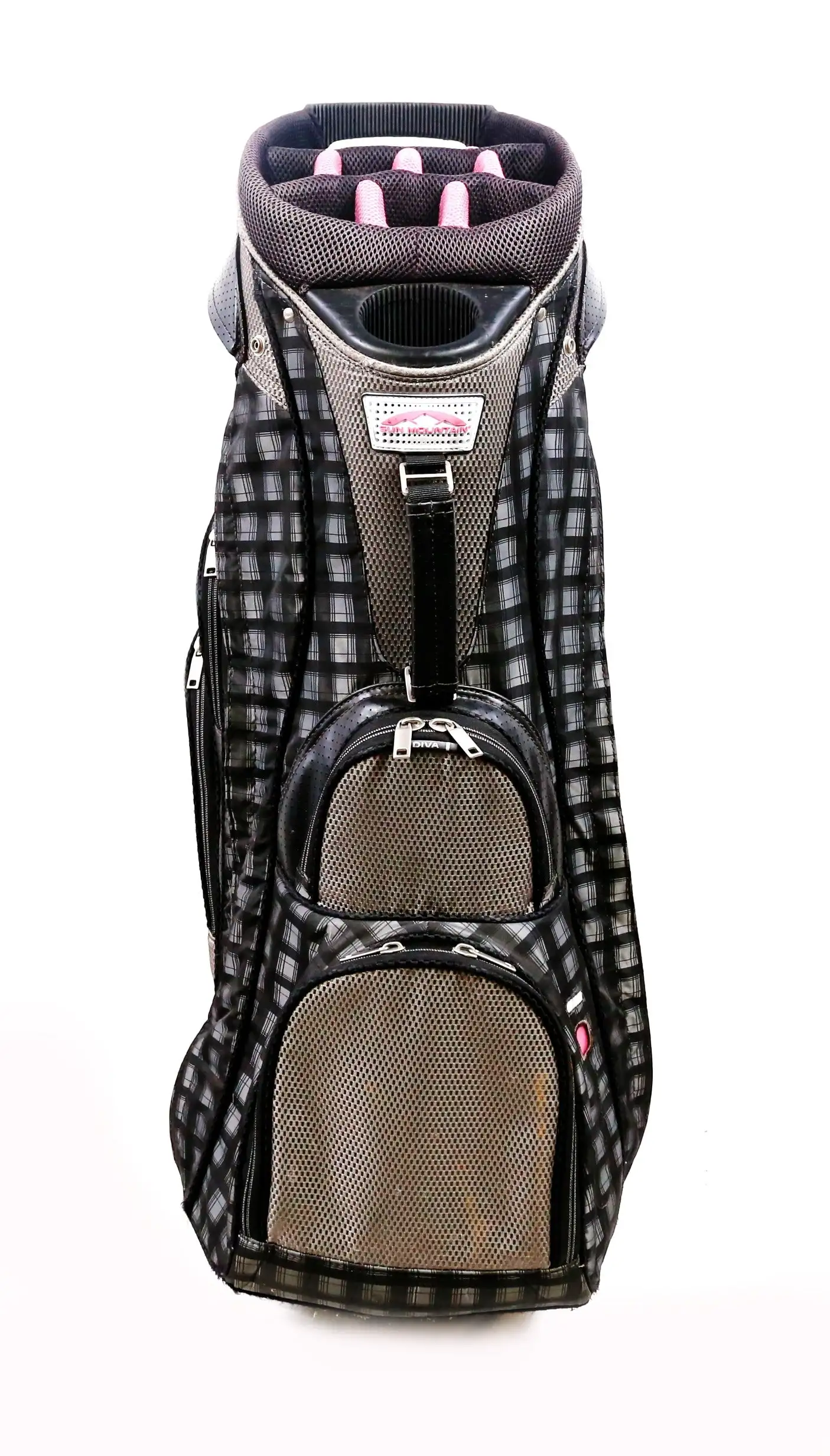 Sun Mountain Diva Plaid Cart Bag 15-Dividers 8-Pockets Shoulder Strap 4 Sun Mountain Diva Plaid Cart Bag 15-Dividers 8-Pockets Shoulder Strap - Image 2