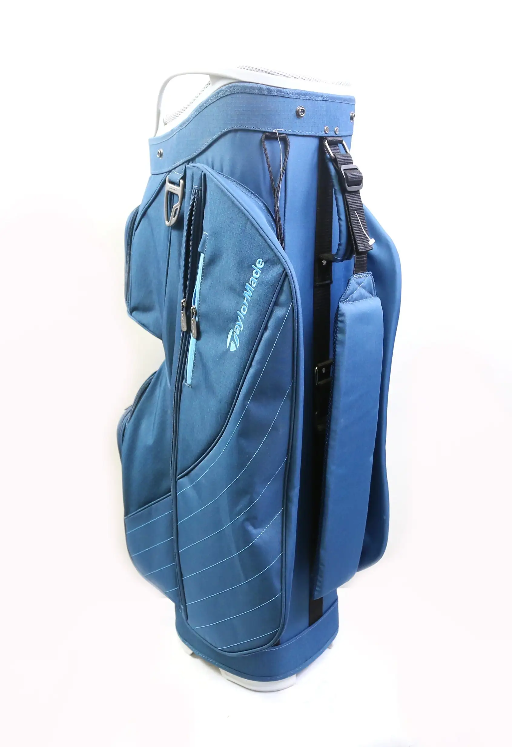 TaylorMade Blue/Gray Cart Bag 15 Dividers 7 Pockets Shoulder Strap Raincover 8 TaylorMade Blue/Gray Cart Bag 15 Dividers 7 Pockets Shoulder Strap Raincover - Image 6