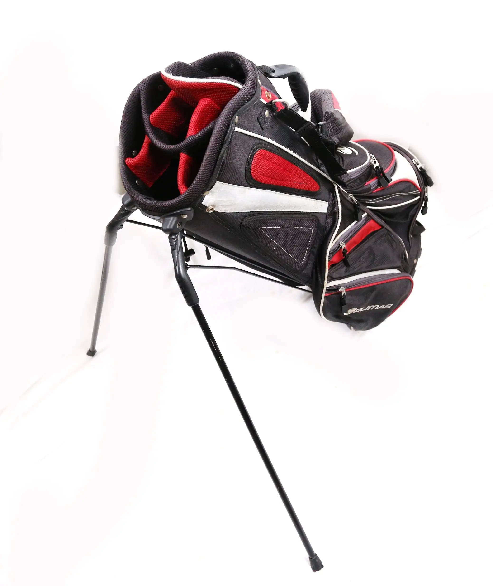 Orlimar Black/Red Stand Golf Bag 7 Dividers 9 Pockets Shoulder Strap 8 Orlimar Black/Red Stand Golf Bag 7 Dividers 9 Pockets Shoulder Strap - Image 6