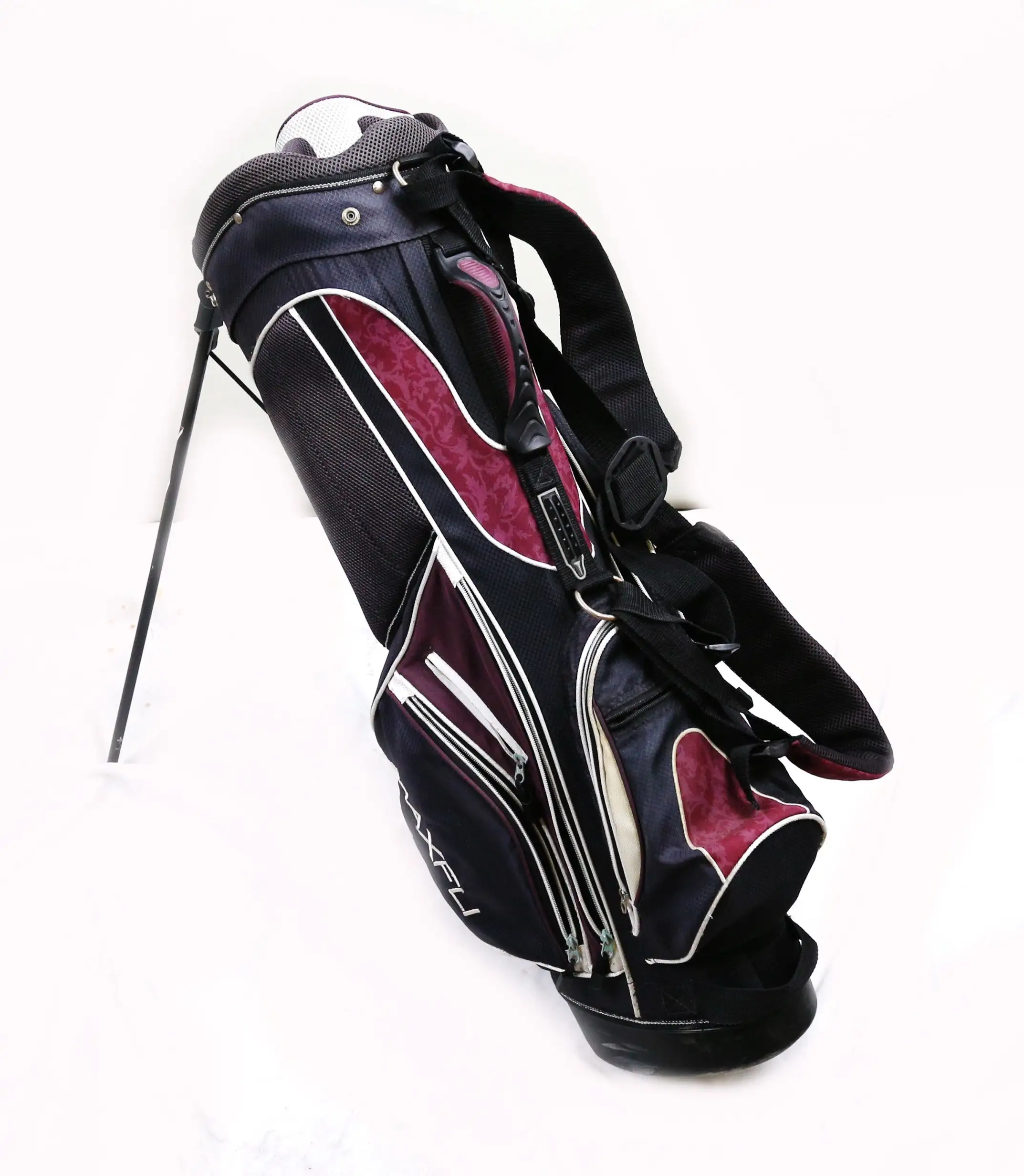 MaxFli Black Max Stand Bag 7-Dividers 8-Pockets Shoulder Strap Rain Cover 3 MaxFli Black Max Stand Bag 7-Dividers 8-Pockets Shoulder Strap Rain Cover