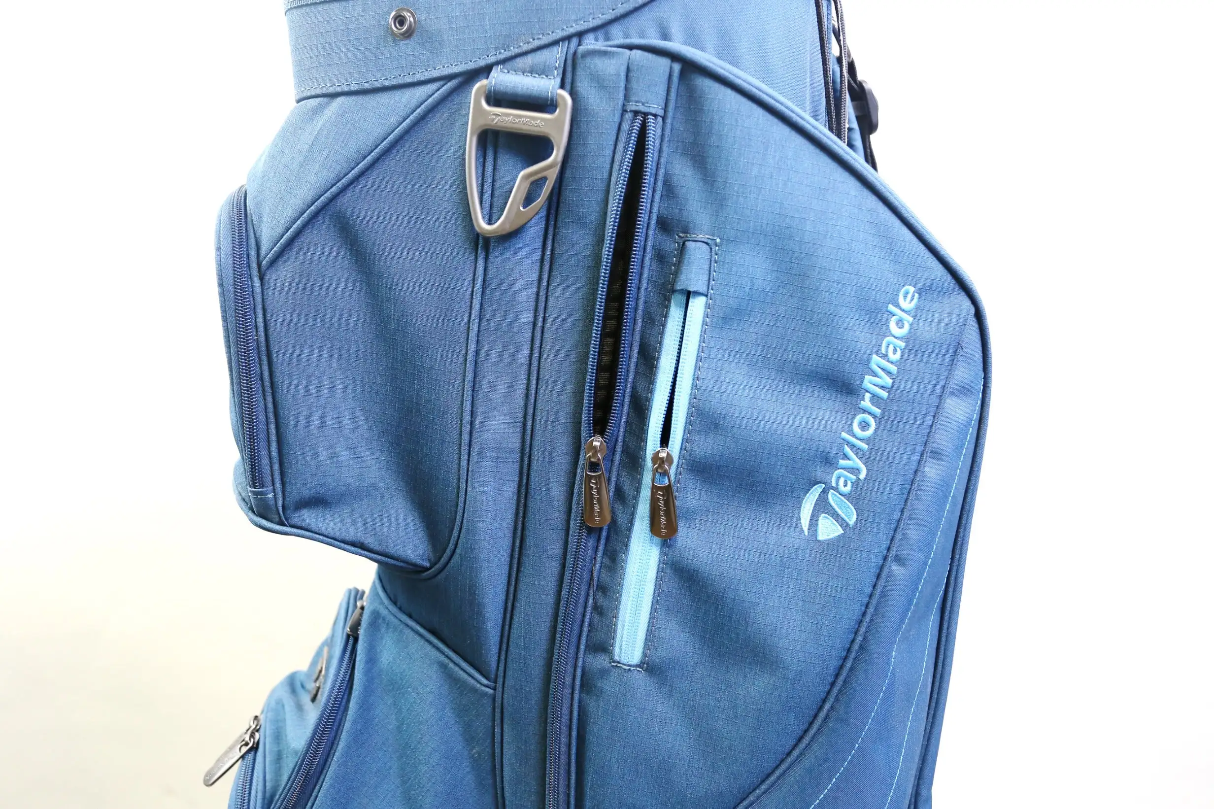 TaylorMade Blue/Gray Cart Bag 15 Dividers 7 Pockets Shoulder Strap Raincover 9 TaylorMade Blue/Gray Cart Bag 15 Dividers 7 Pockets Shoulder Strap Raincover - Image 7