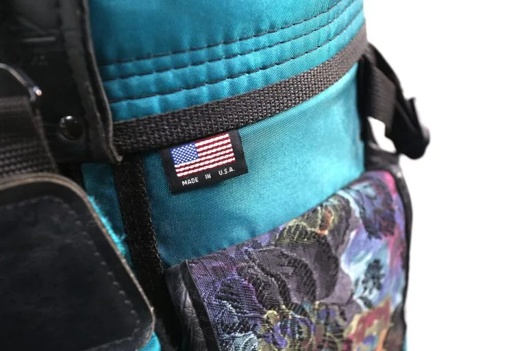 Datrek Green/Floral Print Cart Bag 6-Dividers 9-Pockets Shoulder Strap 10 Datrek Green/Floral Print Cart Bag 6-Dividers 9-Pockets Shoulder Strap - Image 8