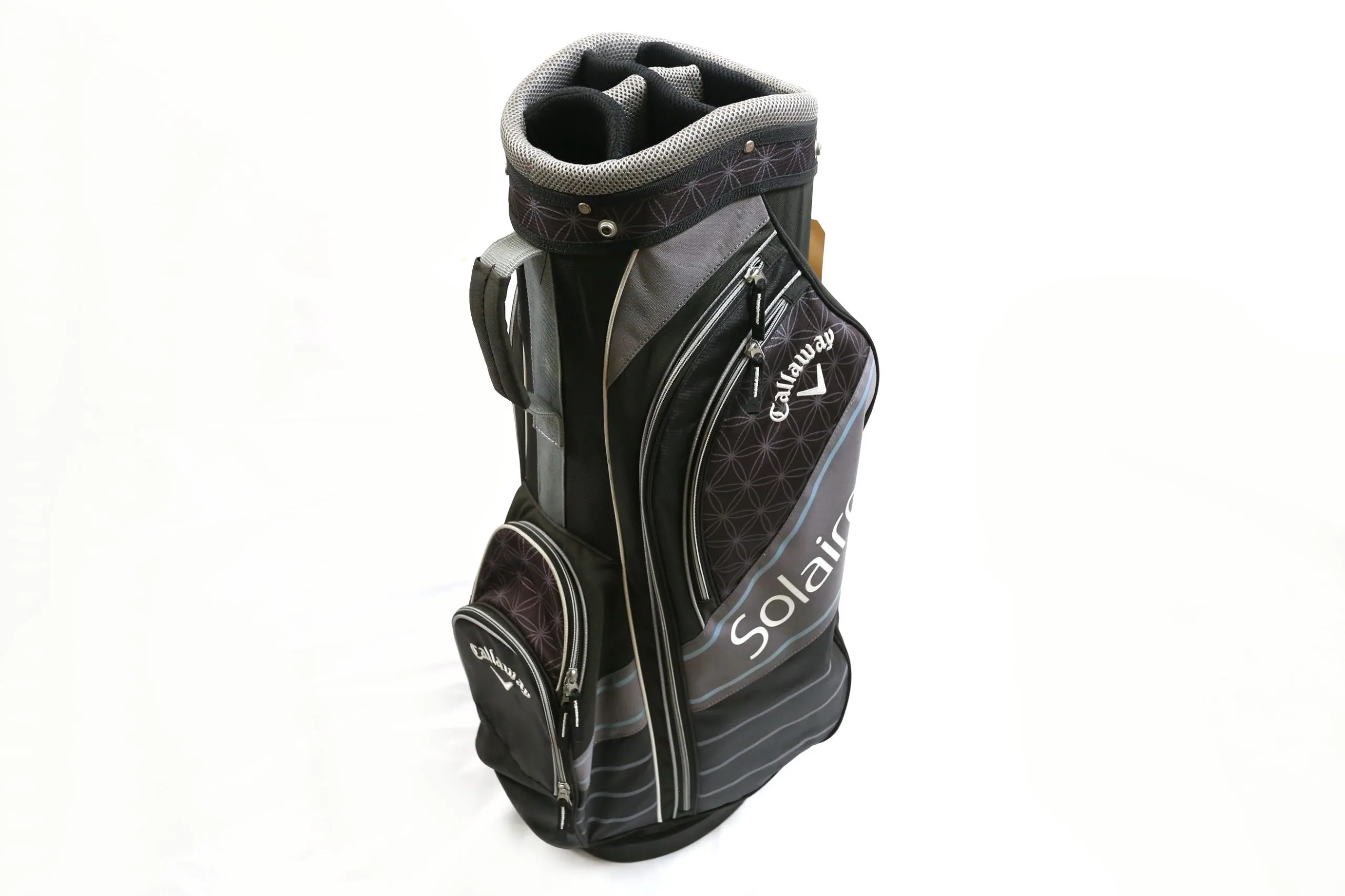 Callaway Solaire Gray/White 6-Divider Cart Golf Bag W/ Raincoat 3 Callaway Solaire Gray/White 6-Divider Cart Golf Bag W/ Raincoat