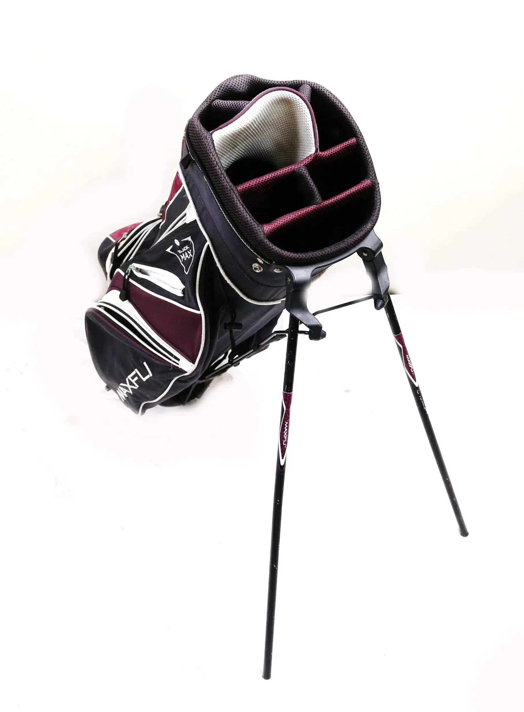 MaxFli Black Max Stand Bag 7-Dividers 8-Pockets Shoulder Strap Rain Cover 8 MaxFli Black Max Stand Bag 7-Dividers 8-Pockets Shoulder Strap Rain Cover - Image 6