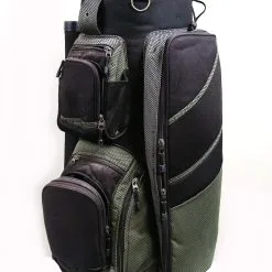 Calina Black/Green Cart Bag 13 Dividers 8 Pockets