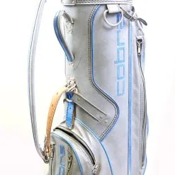Cobra Blue/Grey Leather Vintage 3 Dividers 5 Pockets Cart Golf Bag