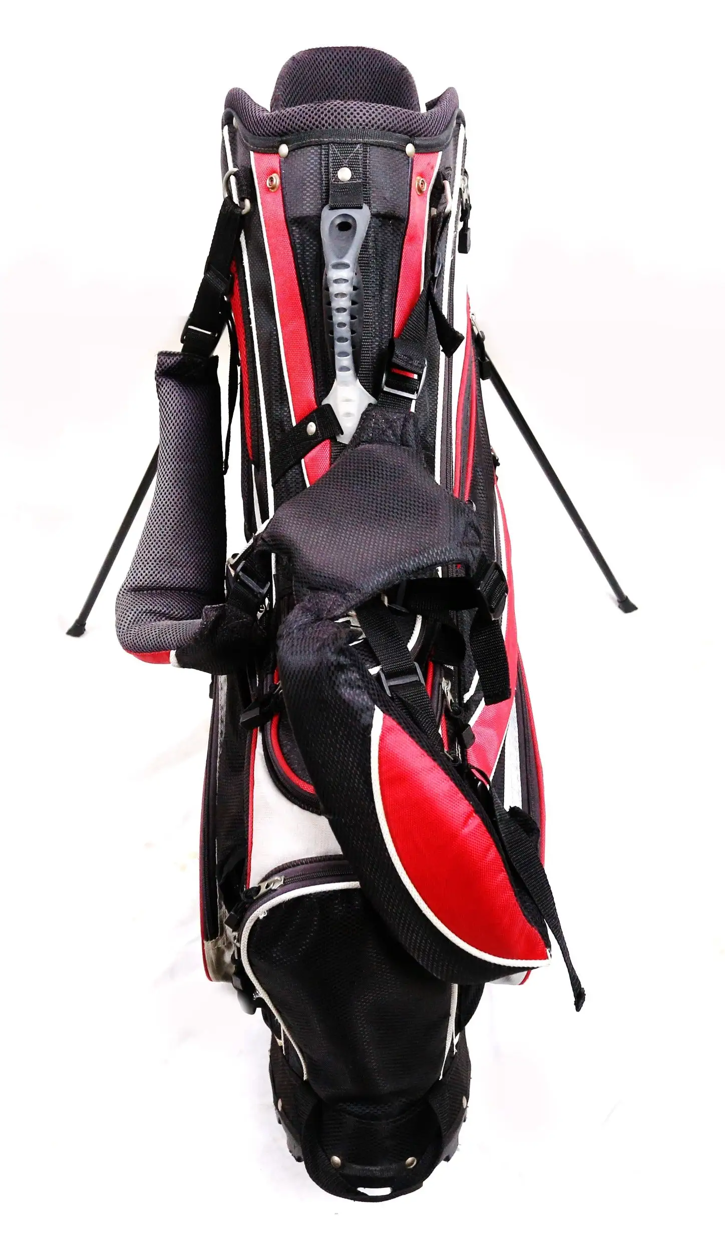 Orlimar Black/Red Stand Golf Bag 7 Dividers 9 Pockets Shoulder Strap 4 Orlimar Black/Red Stand Golf Bag 7 Dividers 9 Pockets Shoulder Strap - Image 2